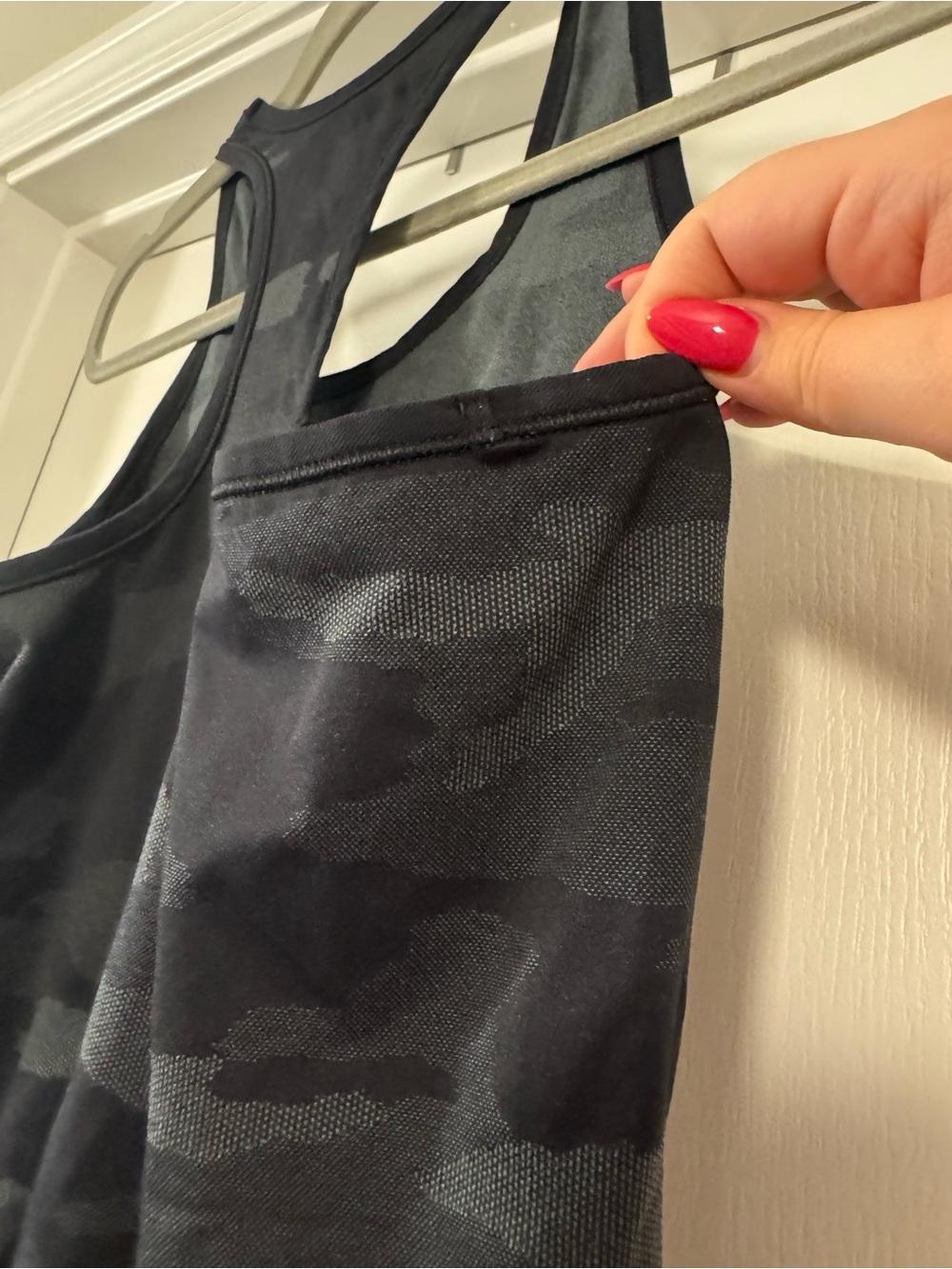 Athleta Black & Dark Gray Camo Racerback Tank - Picture 8 of 9